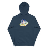 Unisex fleece zip up hoodie, Unisex Hoodie, Waldo relative in UFO, Beyond the Walls, Adventures in the Galaxy - Waldo Fashion