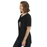 Unisex Short Sleeve V-Neck T-Shirt, T-Shirts, Shadow Cat Ninja Warrior, Beyond the Walls - Waldo Fashion