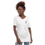 Unisex Short Sleeve V-Neck T-Shirt, Unisex T-Shirts, Birdhead Hello, Beyond the Walls, Adventures in the Galaxy - Waldo Fashion